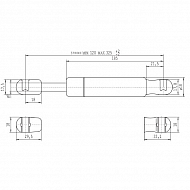 CA752762 Sprężyna gazowa, L325-150N, L 325 mm, 150 N