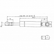 CA045993 Sprężyna gazowa, L420-150N, L 420 mm, 150 N