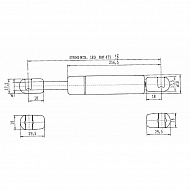 CA722391 Sprężyna gazowa, siłownik gazowy, L475-150N, L-475 mm, 150N Stabilus, pasuje do Case IH