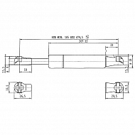 CA6168YQ Sprężyna gazowa, L479,5-200N, L 479,5 mm, 200 N