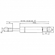 CA4593VX Sprężyna gazowa, L540-440N, L 540 mm, 440 N
