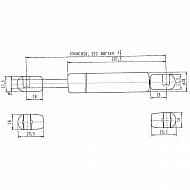 CA858595 Sprężyna gazowa, siłownik gazowy,  L550-180N, L-550 mm, 180N, Stabilus, pasuje do Case IH