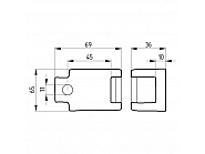 51201312000030 Uchwyt zęba S 25x8 mm na ramę 40x10 mm