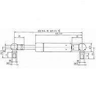 Sprężyn, gazowy, siłownik L-173 mm, 150N Stabilus