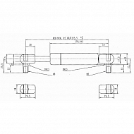 CA068209 Sprężyna gazowa typ D, L275,5-200N, L 275 mm, 200 N 