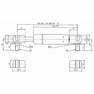 CA547174 Sprężyna gazowa typ D, L318-280N, L 318 mm, 280 N 