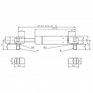 CA9864DU Sprężyna gazowa typ D, L565-100N, L 565 mm, 100 N, STABILUS 9864DU, 33010