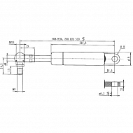 CA056189 Sprężyna gazowa, siłownik gazowy, L500-180N, L-500 mm, 180N, Stabilus, pasuje do Case IH