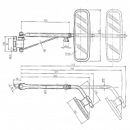 CA6396000 Lusterko na ramieniu teleskopowym, prawe 375x187 mm