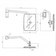 CA6597000 Lusterko z ramieniem, prawe 236x180 mm