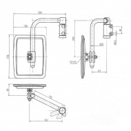 CA6590000 Lusterko z ramieniem, prawe 236x180 mm