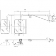 CA6501001 Lusterko na ramieniu teleskopowym, lewe 244x157 mm