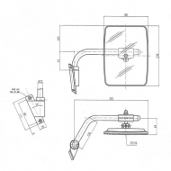CA6480003 Lusterko z ramieniem, lewe 236x180 mm