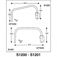 CA3001200 Wspornik lusterka 160x325 mm