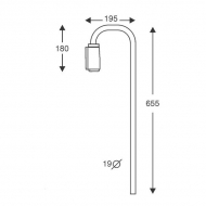 CA3001352 Wspornik lusterka 655x195 mm