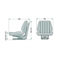 G2052165 Siedzenie, DS44/1B Vario 465x540mm, GRAMMER 2052165