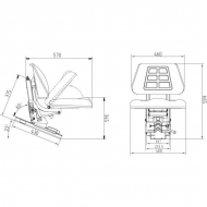 TS16001GP Siedzenie z amortyzacją mechaniczną 