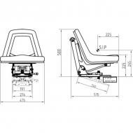 TS49000GP Siedzenie jednolite PCW z amortyzacją mechaniczną
