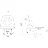 TS49100GP Siedzenie z amortyzacją mechaniczną