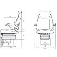 TS43000GP Siedzenie z amortyzacją mechaniczną