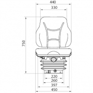 TS43100GP Siedzenie z amortyzacją mechaniczną