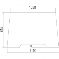 1332393C1N Szyba przednia, górna stała 1190x815 mm