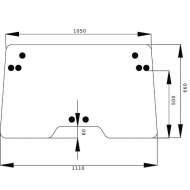 134571605N Szyba przednia, górna 1110x660 mm