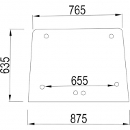 140065A1N Szyba przednia, regulowana 875x635 mm