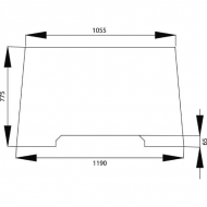 1535546C1N Szyba przednia, górna stała 1190x775 mm