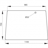 178810111110N Szyba przednia 1105x750 mm
