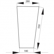 178810111120N Szyba przednia, dolna 280x550 mm