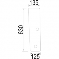 1984528C1N Szyba przednia, dolna 630x135 mm