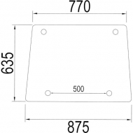 1984603C1N Szyba przednia, górna standard 875x635 mm