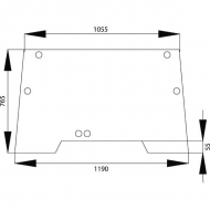 1989748C1N Szyba przednia, regulowana 1190x765 mm