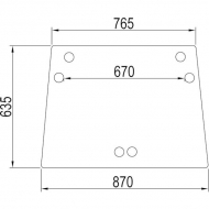 335758A1N Szyba przednia, regulowana 870x635 mm