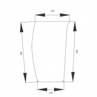 3582162M2N Szyba przednia, dolna 330x590 mm