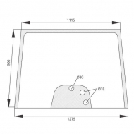 3777602M2N Szyba przednia górna MF 1275x900 mm