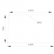 385500350050N Szyba przednia i tylna, górna 1405x780 mm