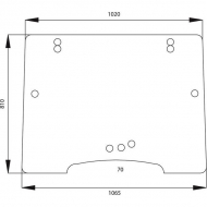 6000106473 Szyba kabiny, przednia, 1065x810 mm