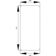 6000106474 Szyba kabiny, przednia, dolna, 610x260 mm