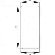 6000106475 Szyba kabiny, przednia, dolna, 610x260 mm