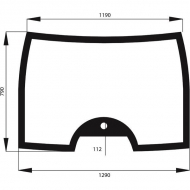 6005029093N Szyba kabiny, przednia 1290x790 mm