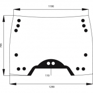 6005029094N Szyba kabiny, przednia regulowana 1290x795 mm