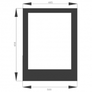 7700071502N Szyba kabiny, przednia dolna 650x500 mm