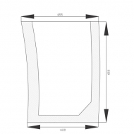 D3406666 Szyba przednia, dolna 655x455 mm