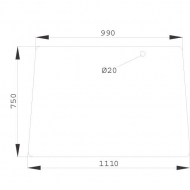 D4001 Szyba przednia 1110x750 mm