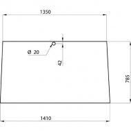 D4010 Szyba przednia i tylna, górna 1410x785 mm