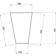 D4011 Szyba przednia, dolna 555x380 mm