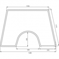 D4068 Szyba przednia 1280x1110 mm