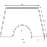 D4068 Szyba przednia 1280x1110 mm